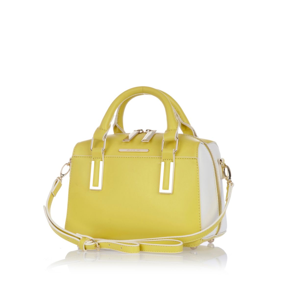Yellow smooth mini box bowler bag Bags & Purses Sale women