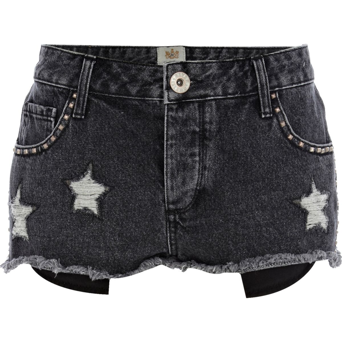 Black ripped star denim shorts Shorts Sale women