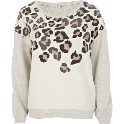 Cream animal print sweatshirt Tops Sale women