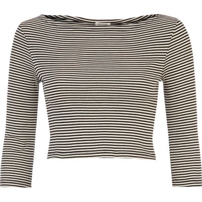 Black and white stripe crop top - tops - sale - women