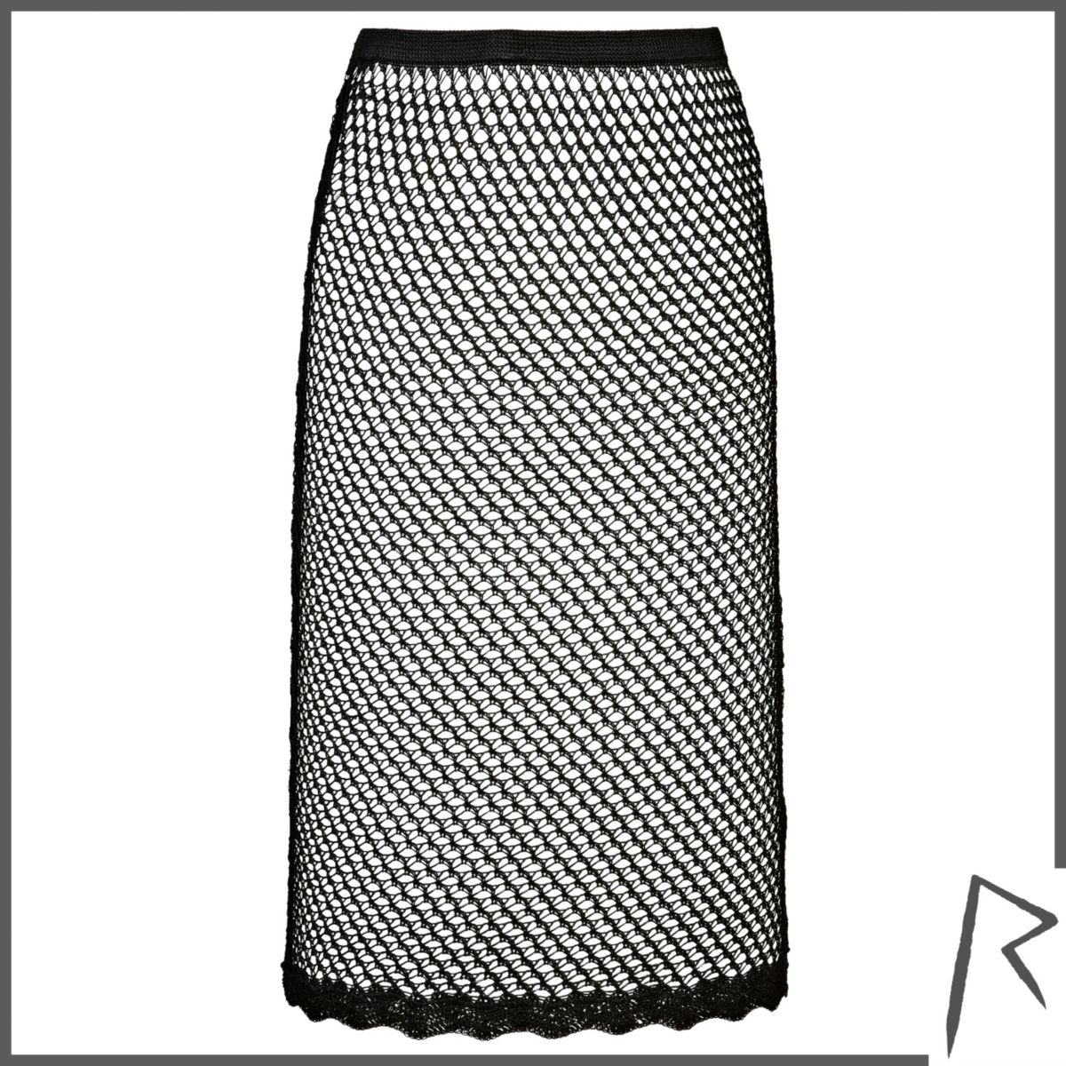 Black Rihanna crochet midi skirt Skirts Sale women