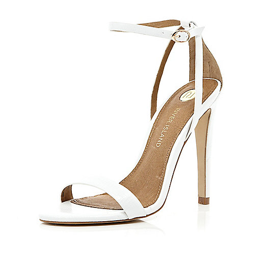 White barely there stiletto sandals - shoes / boots - sale - women