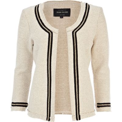 Cream chain detail textured jacket Coats & Jackets Sale women