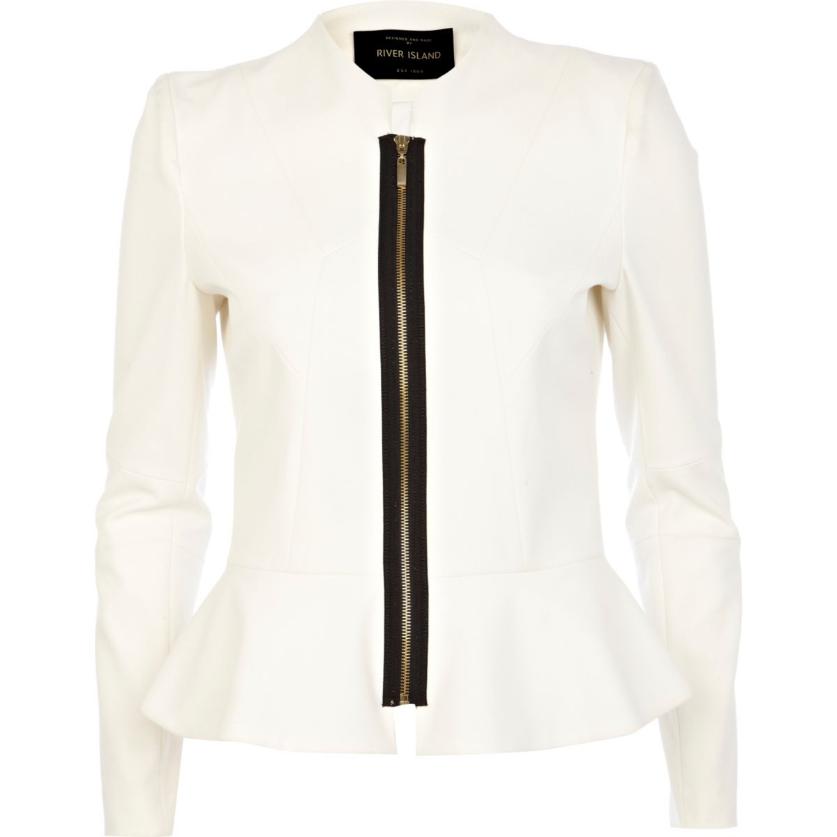 White structured peplum jacket - Coats & Jackets - Sale - women