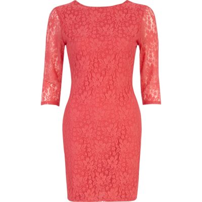 Pink lace bodycon dress - Dresses - Sale - women