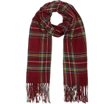 Red tartan blanket scarf
