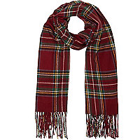Red tartan blanket scarf
