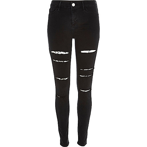 Black ripped high waisted Molly jeggings - jeggings - jeans - women
