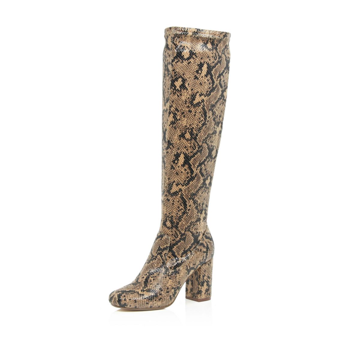 snake print knee high boots zara