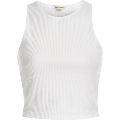 White '90s ribbed crop top - Tops - Sale - women