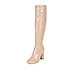 Light pink patent heeled knee high boots - boots - shoes / boots - women
