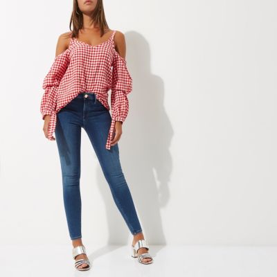 Mid blue wash sateen Molly jeggings