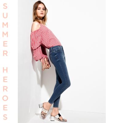 Mid blue wash sateen Molly jeggings