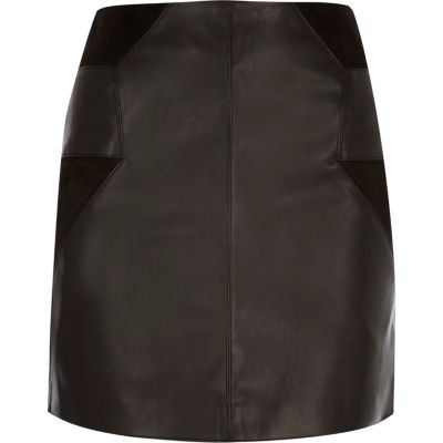 Black patchwork mini skirt - mini skirts - skirts - women