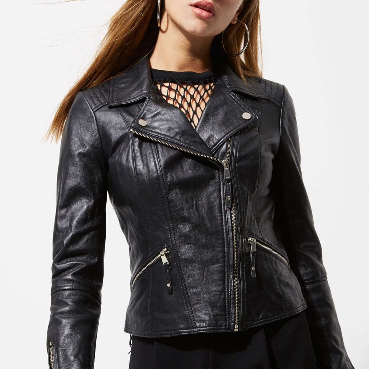 Black Leather Biker Jacket Jackets Coats And Jackets Women 