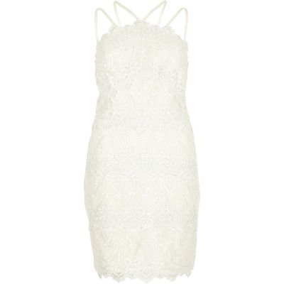 Shoptagr | Cream Cornelli Dress by River Island