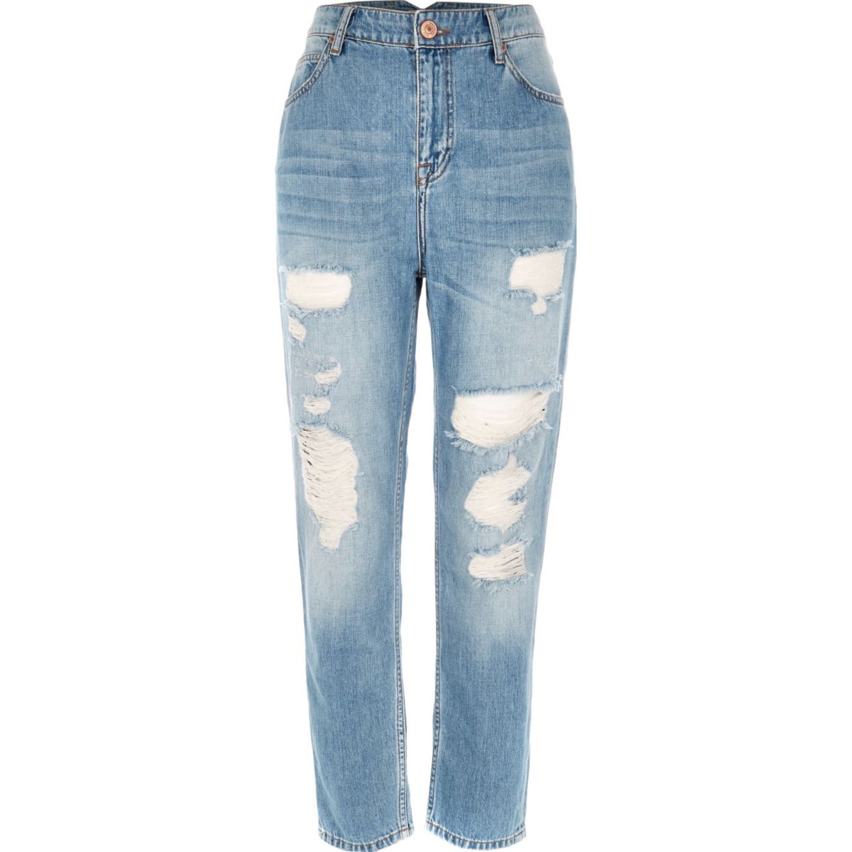 ripped mom fit jeans