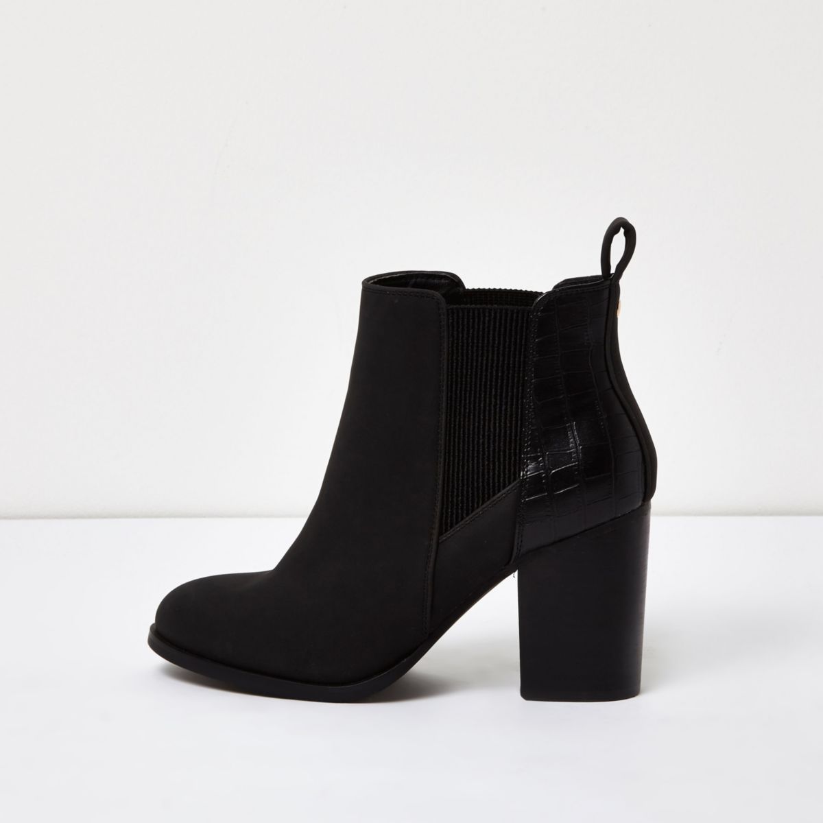 Black patent panel heeled Chelsea boots - Shoes & Boots - Sale - women