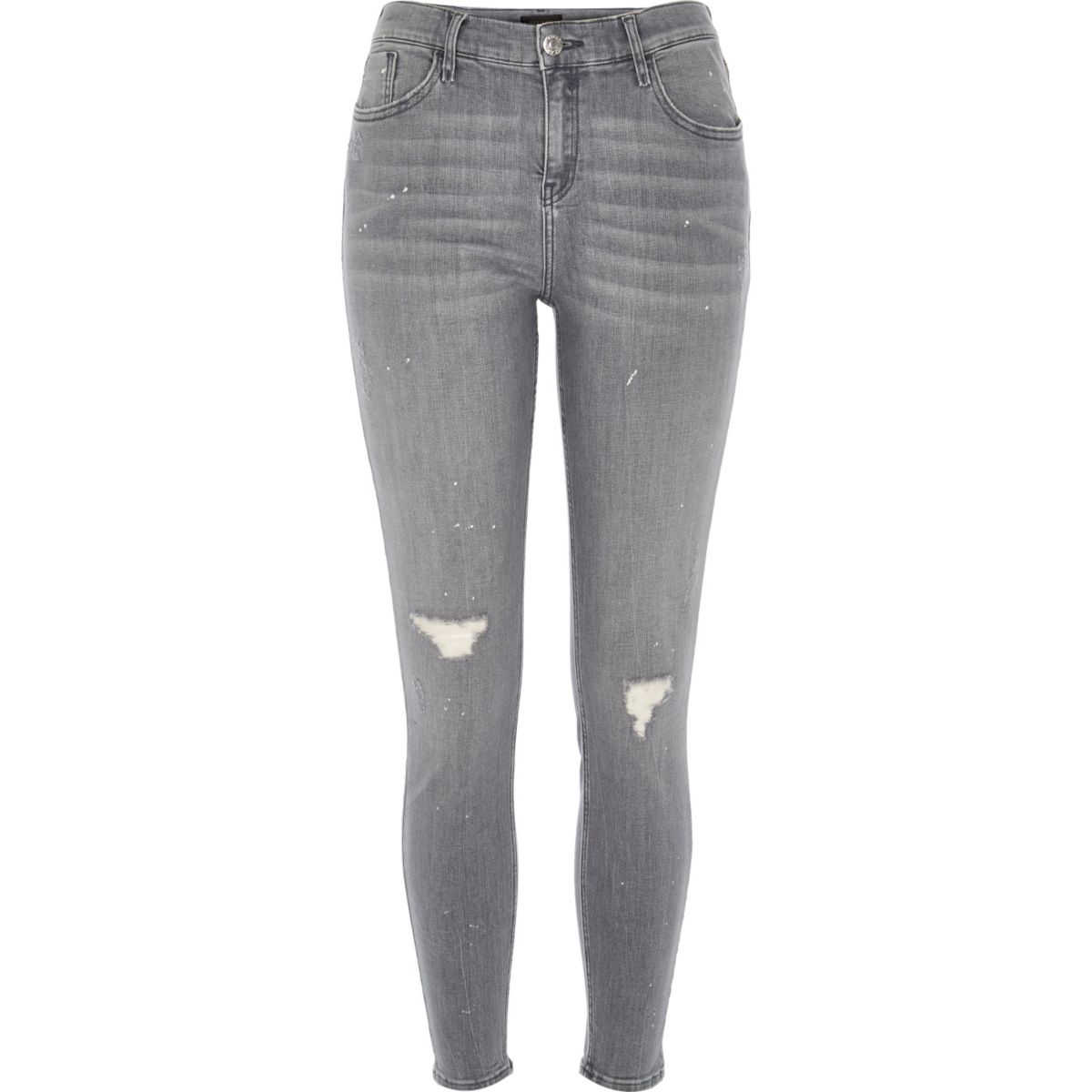 grey ripped jeans