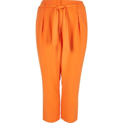 RI Plus orange soft tie tapered trousers - trousers - sale - women
