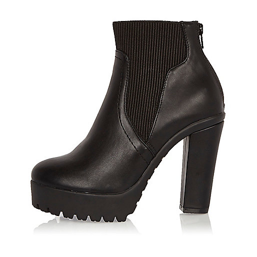 Black chunky heeled Chelsea boots - boots - shoes / boots - women