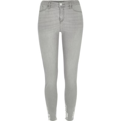 grey ripped jeggings