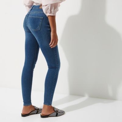 Mid blue wash Amelie super skinny jeans
