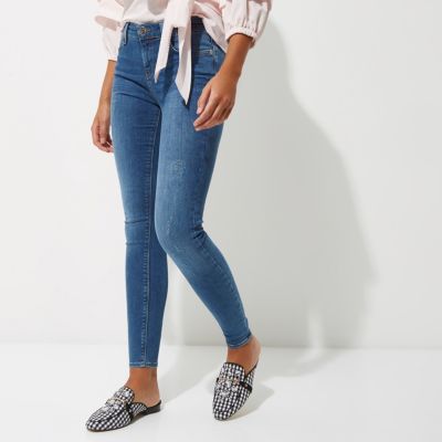 Amelie – Superskinny Jeans in mittelblauer Waschung