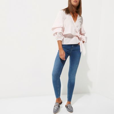 Mid blue wash Amelie super skinny jeans