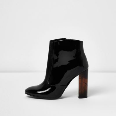 Black patent perspex heel ankle boots - boots - shoes / boots - women
