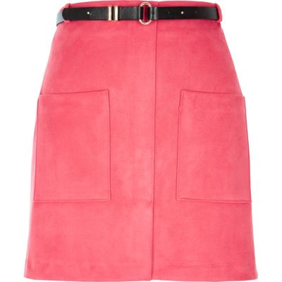 Pink belted pocket mini skirt - seasonal offers - sale - women