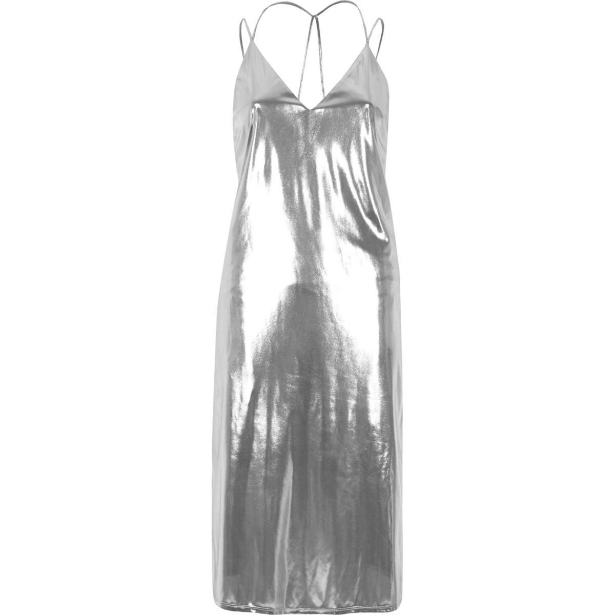 Silver lamé slip dress RI Limited Edition Sale women