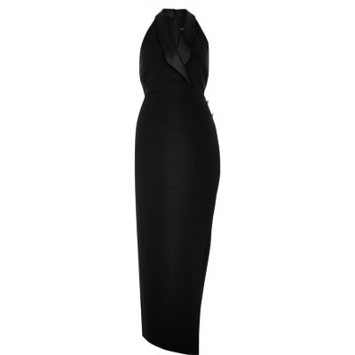 Black tuxedo maxi dress - maxi dresses - dresses - women