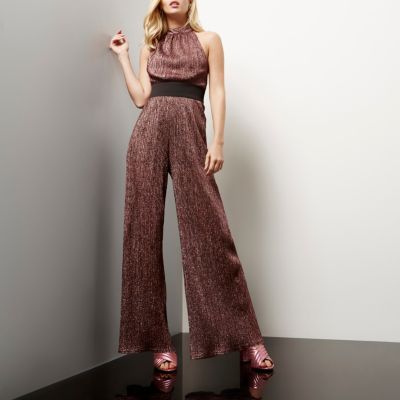 Pink pleated sparkly jumpsuit Playsuits & Jumpsuits Sale women