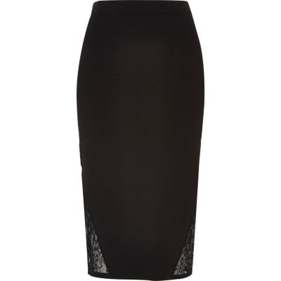 Black pencil skirt with lace detail - Seasonal Offers - Sale - women