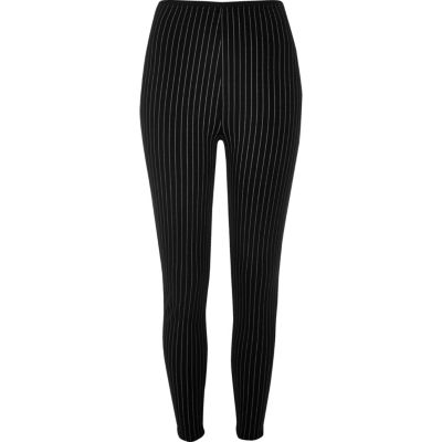 womens black pinstripe trousers