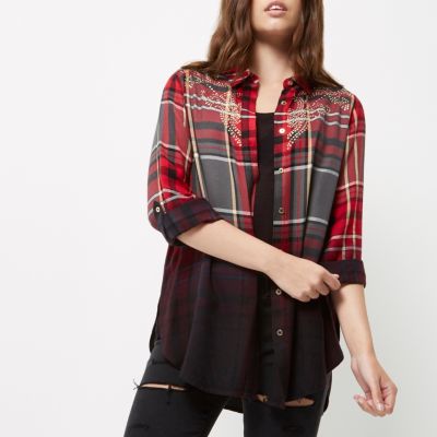 dip dye check shirt