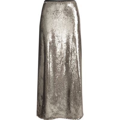 Silver sequin maxi skirt - skirts - sale - women