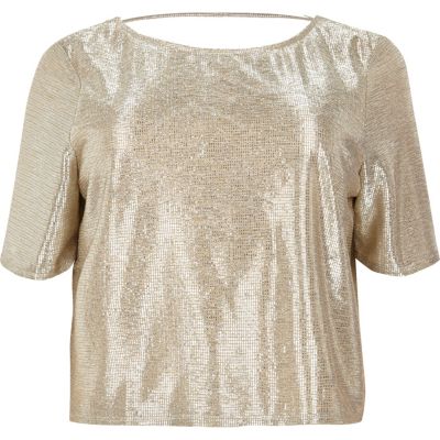 Plus gold grazer top - blouses - tops - women