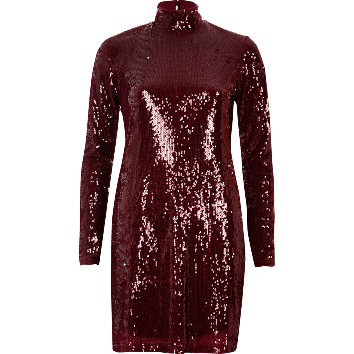 Red turtleneck sequin dress - Dresses - Sale - women