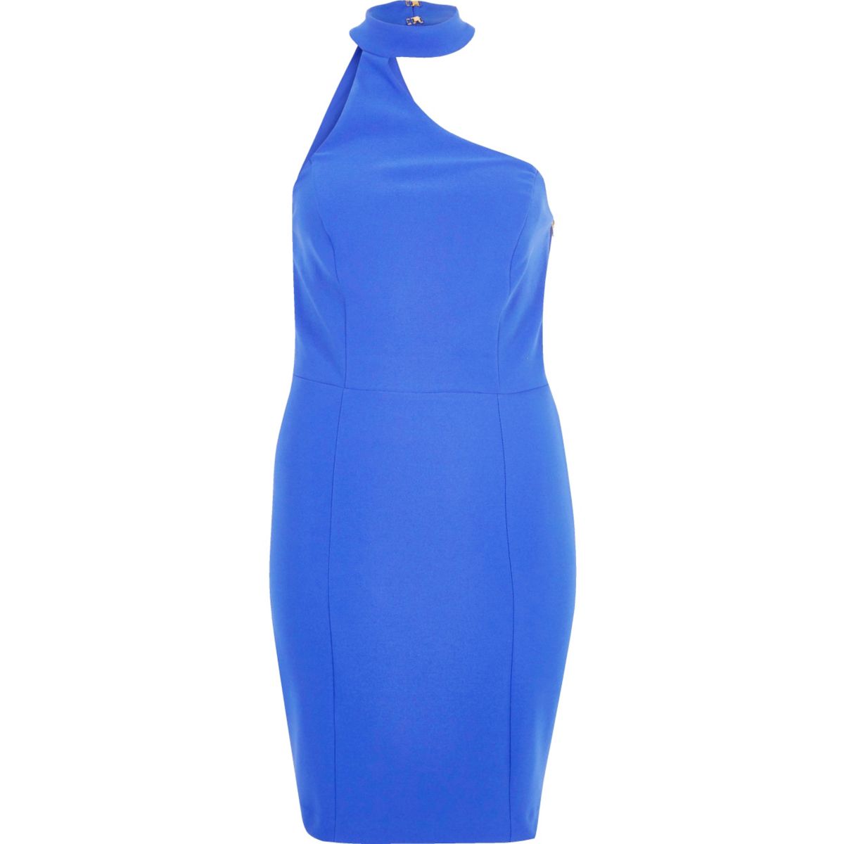 Blue one shoulder choker dress - Dresses - Sale - women