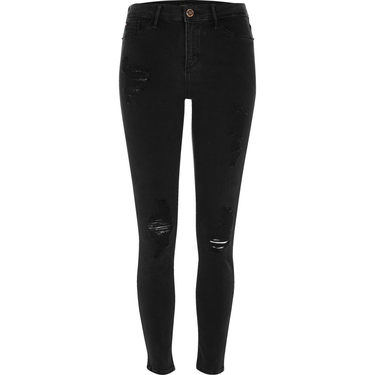 Black washed Molly ripped jeggings - Jeggings - Jeans - women