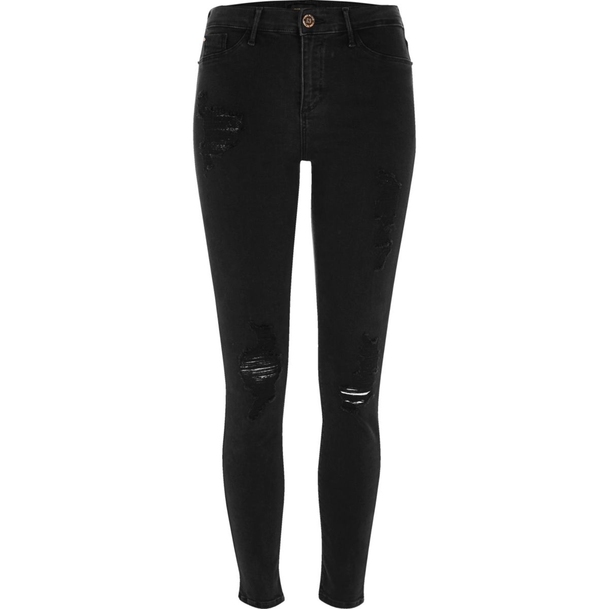 black ripped skinny jeggings
