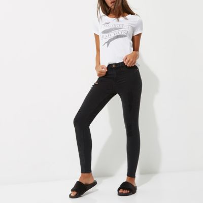 Black washed Molly ripped jeggings