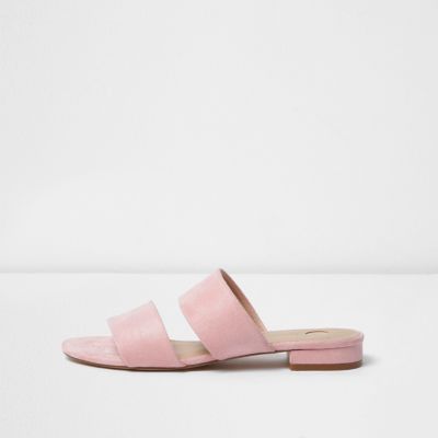 2 strap heeled mules