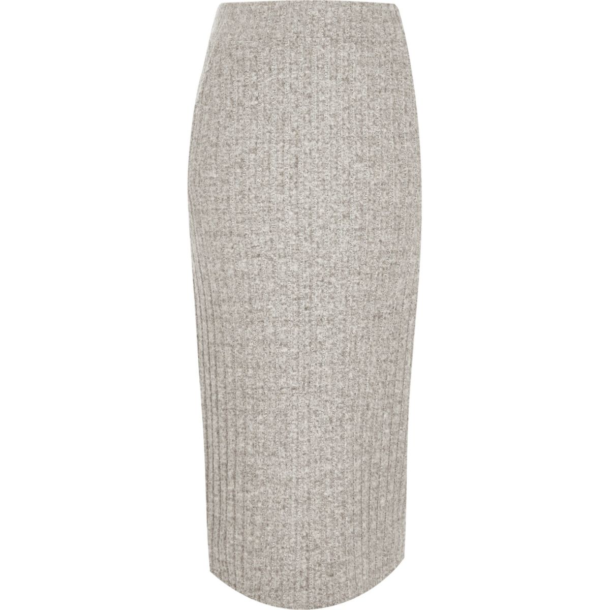 Grey ribbed knit midi skirt Skirts Sale women