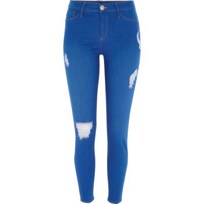 bright blue jeggings