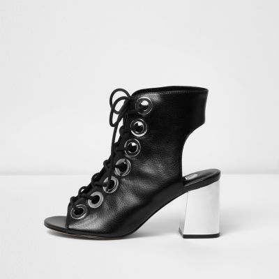 metal heel booties