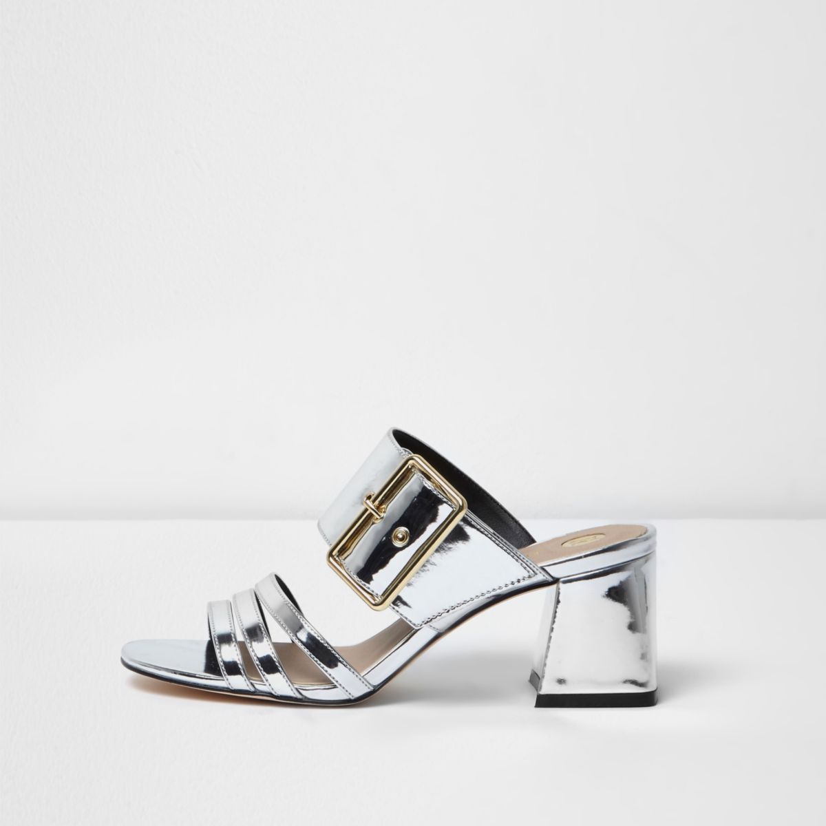 Silver metallic strappy mules - Shoes & Boots - Sale - women