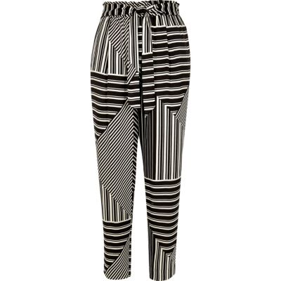 white stripe black trousers